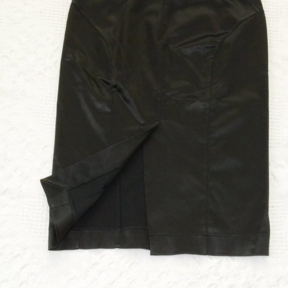 Just Cavalli Size 38 Black Satin Back Zip Pencil Skirt - Picture 5 of 16